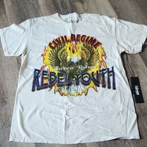 Civilregime Men's Cream Graphic Long Sleeve Tee